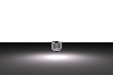 Şeffaf arkaplanda ampulün dijital png çizimi. İzole imaj, yenilik ve fikirler konsepti.