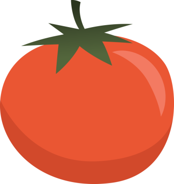 Şeffaf arkaplanda kırmızı domatesin dijital png çizimi. İzole görüntü, yemek ve sağlıklı yaşam tarzı konsepti.