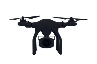 Şeffaf arkaplanda kamera olan İHA 'nın dijital png çizimi. İzole görüntü, teknoloji ve yaratıcılık kavramı.