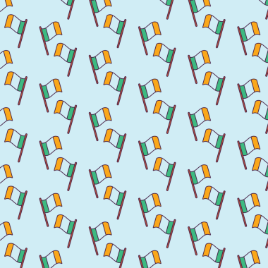 Mavi arkaplanda yinelenen renkli bayrakların dijital png çizimi. Ayrı resim, tasarım arkaplan ve maket.