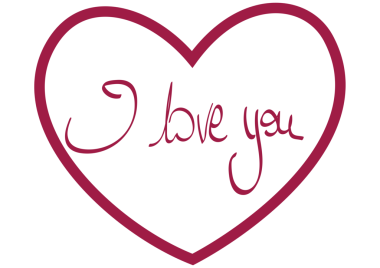 Pembe kalbin dijital png çizimi ve şeffaf arkaplan üzerindeki metin. İzole görüntü, sevgililer günü, aşk, romantizm ve kutlama..