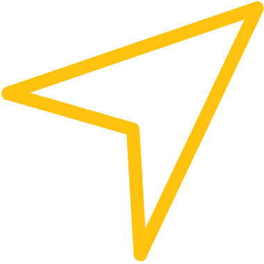 Şeffaf arkaplanda sarı ok ana hatlarının dijital png çizimi. Ayrı görüntü, renk ve tasarım arkaplanı.