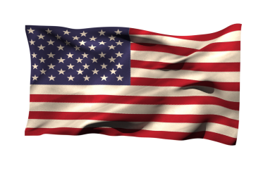 Şeffaf arka planda ABD bayrağının dijital png çizimi. İzole görüntü, şekiller ve vatanseverlik kavramı.