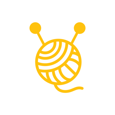 Sarı yünün dijital png çizimi ve şeffaf arkaplanda örgü iğneleri deseni. İzole görüntü, örgü ve tasarım arka planı.