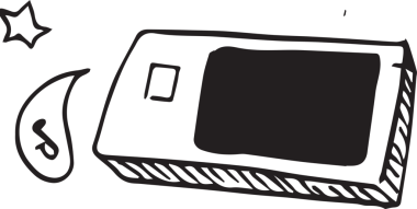 Şeffaf arkaplanda siyah el telefonunun dijital png çizimi. İzole görüntü, iletişim ve teknoloji.