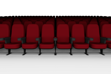 Saydam arka planda sinema izleyicilerinin dijital png çizimi. İzole imaj, boş zaman ve eğlence konsepti.