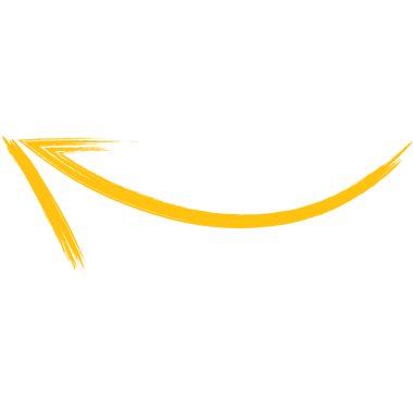 Şeffaf arkaplanda büyük sarı eğimli okun dijital png çizimi. İzole görüntü, yön ve rota.