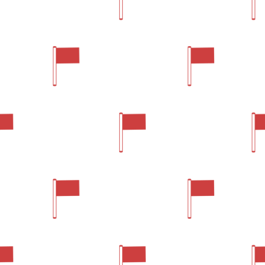 Şeffaf arkaplanda kırmızı bayrakların dijital png çizimi. İzole görüntü, renk ve bayrak kavramı.