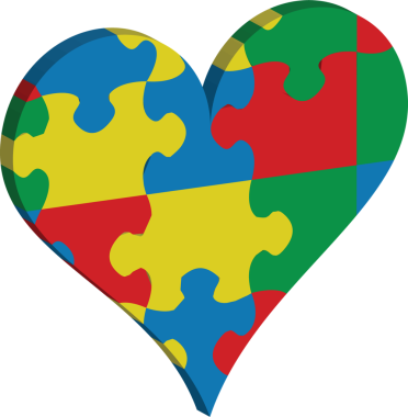 Şeffaf arkaplanda rengarenk yapboz kalbinin dijital png çizimi. İzole görüntü, aşk ve model kavramı.