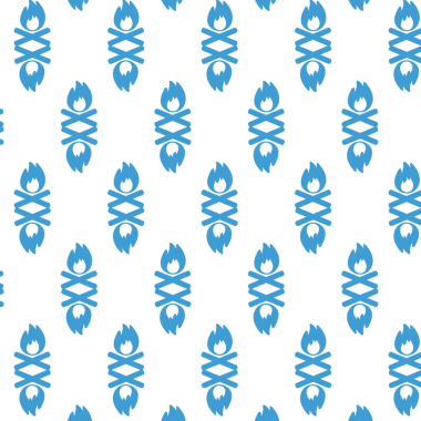 Şeffaf arkaplanda tekrarlanan mavi ateş sembollerinin dijital png çizimi. İzole görüntü, ısı ve tehlike tasarım arka planı.