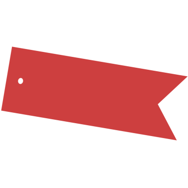 Şeffaf arkaplanda kırmızı hediye etiketinin dijital png çizimi. İzole görüntü, doğum günü ve kutlama.