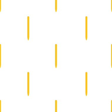 Saydam arkaplanda tekrarlanan sarı kalem desenlerinin dijital png çizimi. İzole görüntü, kalıp ve şekil kavramı.