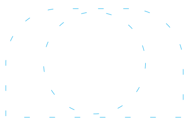 Saydam arkaplanda kopya alanı olan mavi çizgili dairelerin dijital png çizimi. İzole görüntü, renk, şekil ve yazım arkaplanı.