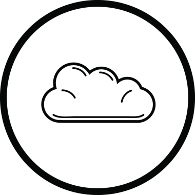 Şeffaf arkaplanda beyaz bulutlu dairenin dijital png çizimi. İzole görüntü, işaret, bilim ve bilgi.