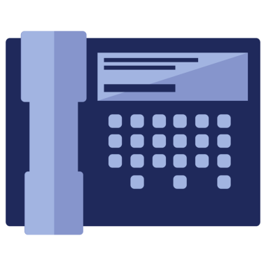 Şeffaf arka planda mavi sabit telefonun dijital png çizimi. İzole görüntü, teknoloji ve iletişim.