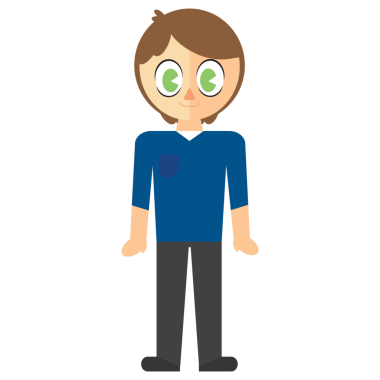 Şeffaf arka planda mutlu bir adamın dijital png çizimi. İzole görüntü, insanlar ve duygu konsepti.