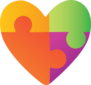 Şeffaf arkaplanda renk kalbinin ve bulmacaların dijital png çizimi. İzole görüntü, sevgililer günü, aşk, romantizm ve kutlama..