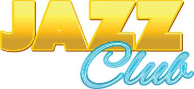 Şeffaf arkaplan üzerine caz kulübü metninin dijital png çizimi. İzole görüntü, renk, şekil ve eğlence.