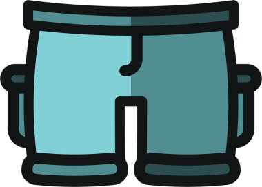 Şeffaf arkaplanda mavi kısa pantolonun dijital png çizimi. Ayrı görüntü, renk, şekil ve tasarım arkaplanı.