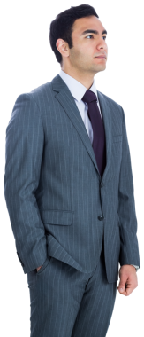 Şeffaf arka planda melez bir adamın dijital png fotoğrafı. İzole imaj, iş ve ofis kavramı.