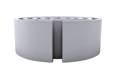 Şeffaf arkaplanda dairesel labirentin dijital png çizimi. İzole görüntü, bulmaca ve şekil kavramı.