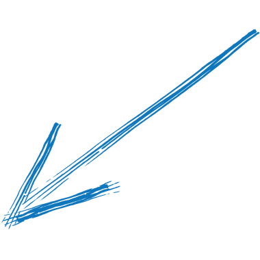 Şeffaf arkaplanda mavi düz okun dijital png çizimi. İzole görüntü, yön ve rota.