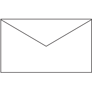 Şeffaf arkaplanda beyaz zarfın dijital png çizimi. Ayrı görüntü, şekil, renk ve desen.