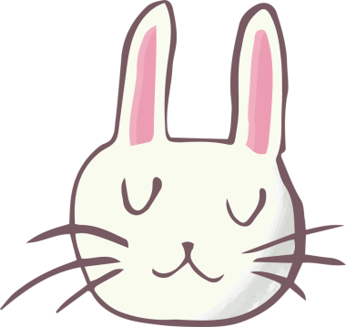 Şeffaf arkaplanda pembe lekeli tavşanın dijital png çizimi. Ayrı görüntü, renk, şekil ve paskalya.