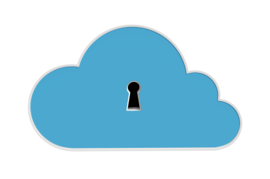 Saydam arkaplanda anahtar deliği olan bulutun dijital png çizimi. İzole görüntü, bulut iletişimi ve güvenlik kavramı.