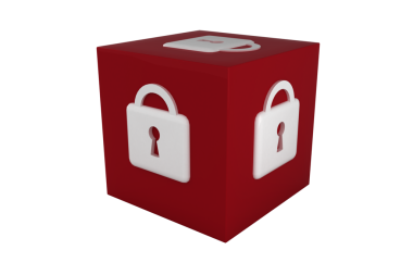 Saydam arka planda asma kilitli kutunun dijital png çizimi. Ayrı görüntü, veri koruması, erişim.