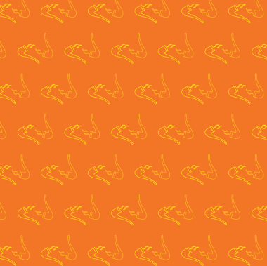 Turuncu ve şeffaf arkaplanda sarı ve turuncu boru desenlerinin dijital png çizimi. İzole görüntü, kalıp ve şekil kavramı.