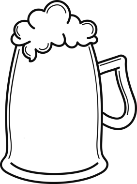 Şeffaf arka planda bir bardak biranın dijital png çizimi. İzole görüntü, parti ve boş zaman kavramı.