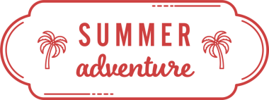 Saydam arkaplan üzerine yaz macera metni olan palmiye ağaçlarının dijital png çizimi. İzole görüntü, metin ve yaz konsepti.