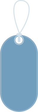 Saydam arkaplanda kopya alanı olan mavi etiketin dijital png çizimi. İzole görüntü, şekiller ve metin kavramı.