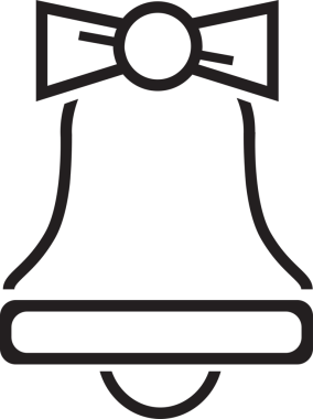 Şeffaf arkaplanda siyah çanın dijital png çizimi. İzole imaj, Noel, gelenek ve kutlama konsepti.