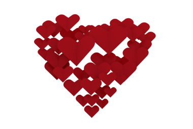 Şeffaf arkaplanda kalp sembolünün dijital png çizimi. İzole görüntü, aşk ve sembol kavramı.