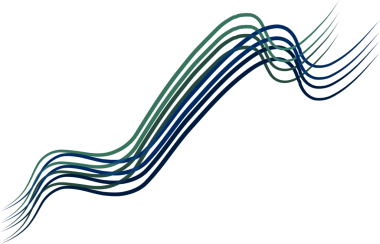 Şeffaf arkaplanda yeşil, mavi ve siyah dalgalı çizgilerin dijital png çizimi. İzole edilmiş resim,