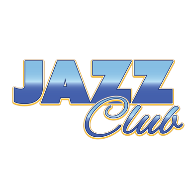 Şeffaf arkaplan üzerine caz kulübü metninin dijital png çizimi. İzole görüntü, metin ve parti konsepti.