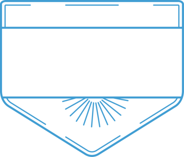 Şeffaf arkaplanda kopya alanı olan mavi amblemin dijital png çizimi. Ayrı resim, tasarım arkaplan ve maket.
