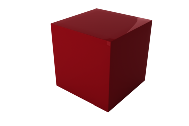 Saydam arkaplanda kopya alanı olan kırmızı küpün dijital png çizimi. İzole görüntü, şekiller, arkaplan tasarımı ve desen.