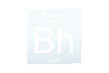 Digital png illustration of bohrium text with element symbol on transparent background. Isolated image, elements and chemistry concept.