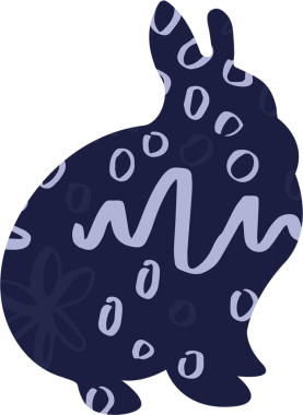 Saydam arka planda deseni olan tavşan dijital png çizimi. İzole görüntü, paskalya ve sembol kavramı.