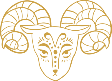 Şeffaf arka planda boynuzları olan koç maskesinin dijital png çizimi. İzole görüntü, işaret ve maskeler.