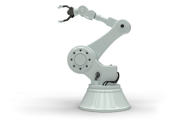 Şeffaf arkaplanda robot kolun dijital png çizimi. İzole görüntü, robot bilimi, elektronik ve teknoloji konsepti.