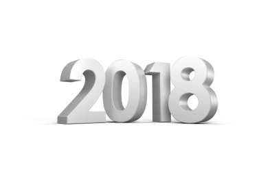 Şeffaf arkaplanda beyaz 2018 sayısının dijital png illüstrasyonu. Ayrı resim, renk, şekil ve takvim.