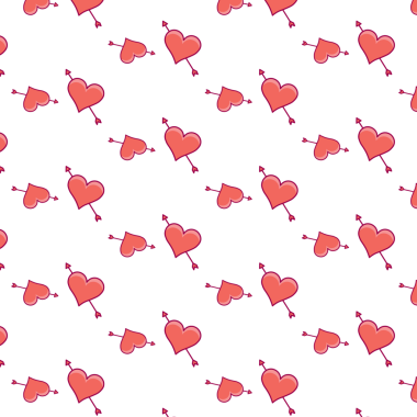 Şeffaf arkaplanda okları olan kırmızı kalplerin dijital png çizimi. İzole görüntü, renk, şekil, aşk ve romantizm..