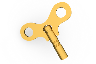 Şeffaf arkaplanda oyuncak anahtarının dijital png çizimi. Ayrı görüntü, anahtar ve mekanik kavramı.