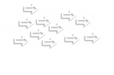 Şeffaf arkaplanda beyaz okların dijital png çizimi. İzole görüntü, yönler ve büyüme konsepti.