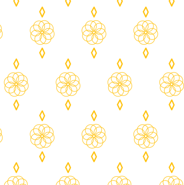 Şeffaf arkaplanda sarı çiçek deseninin dijital png çizimi. İzole görüntü, şekiller, arkaplan tasarımı ve desen.