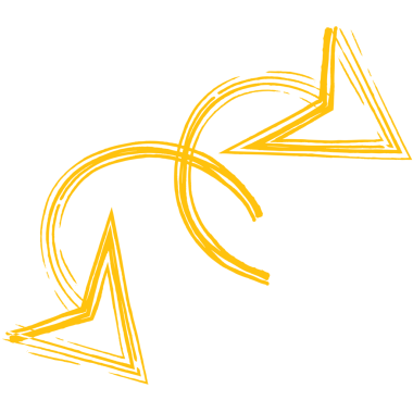 Şeffaf arkaplanda sarı okların dijital png çizimi. Ayrı görüntü, oklar, şekiller ve yönler.